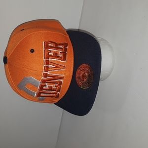 c UNIQUE VINTAGE NFL DENVER BRONCOS BULLBOT ORANGE BLACK GRAY SNAPBACK HAT